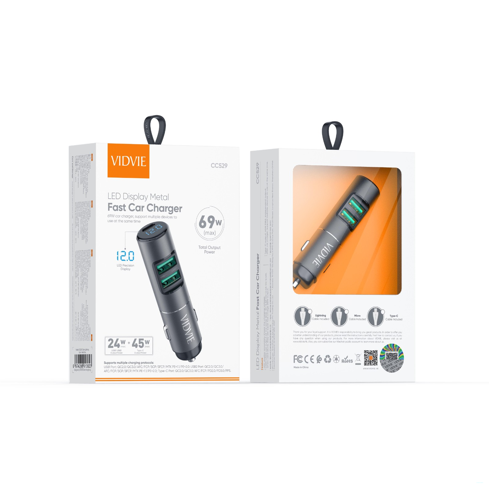 Cargador de Celular para Vehículos Vidvie CC529